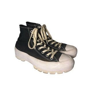 Converse Chuck Taylor All Star Womens Black&White Size 8.5 Lugged High Top Shoes